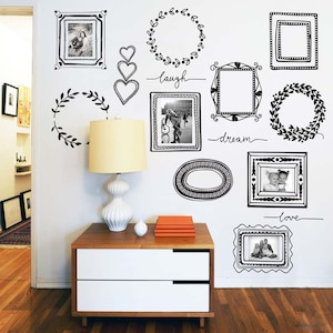 Boho 12 marco de fotos vinilo calcomanía decoración del hogar paquete