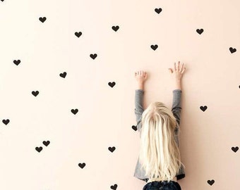 Boho WALL HEART STICKERS| 100 Hearts at 5cm height x 5cm Width // 2 x 2 inches each | Removable Decal Wall Vinyl