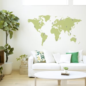 Kleine WELTKARTE Vinyl Wandtattoo Aufkleber Easy Install 100 x 60 cm / 39 x 23 Zoll