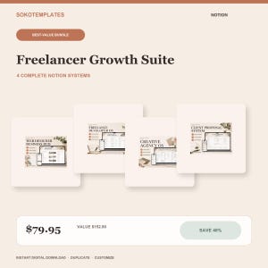Notion Freelancer Business Bundle | Web Designer, Developer, Agency & Client Proposal Templates