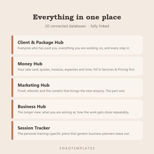 Personal Trainer Business Hub Notion Template – Clients, sessions, packages and renewals tracked image 3