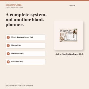 Salon & Studio Business Hub Notion Template – Client Bookings, Income Tracker (Digital Download) image 7