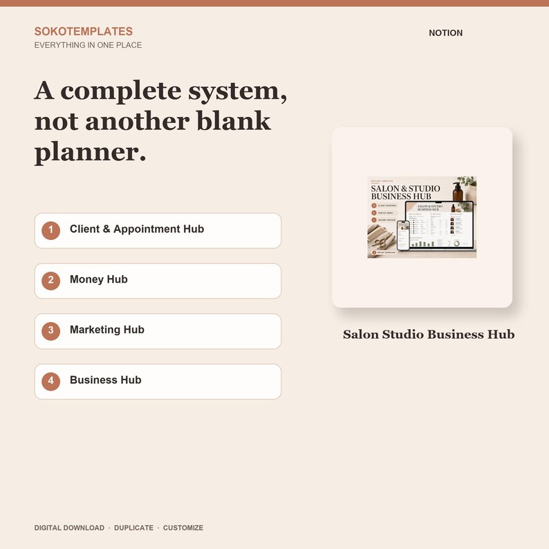Salon & Studio Business Hub Notion Template – Client Bookings, Income Tracker (Digital Download) image 7