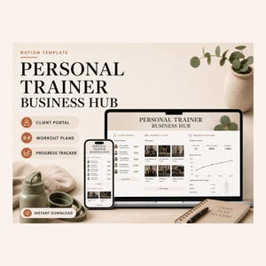 Personal Trainer Business Hub Notion Template – Clients, sessions, packages and renewals tracked image 1