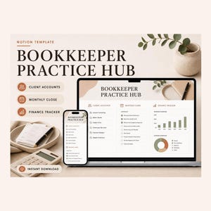 Bookkeeper Practice Hub Notion Template – Every client deadline, deliverable and query in one place zdjęcie 1
