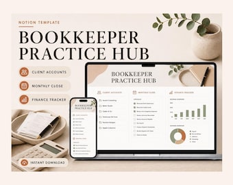 Bookkeeper Practice Hub Notion Template – Every client deadline, deliverable and query in one place