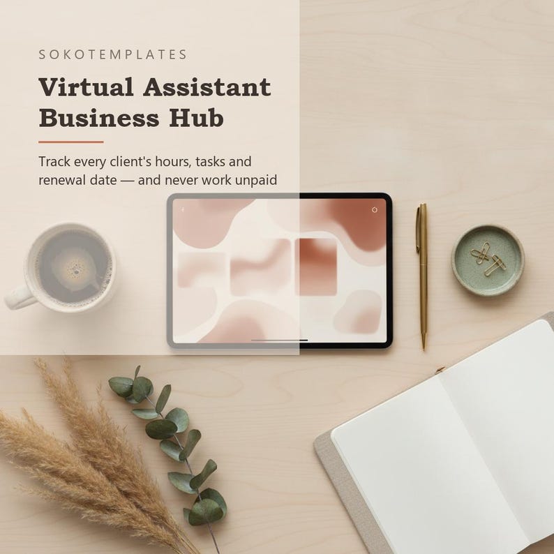 Virtual Assistant Business Hub Notion Template – Track every client's hours, tasks and renewal date image 2