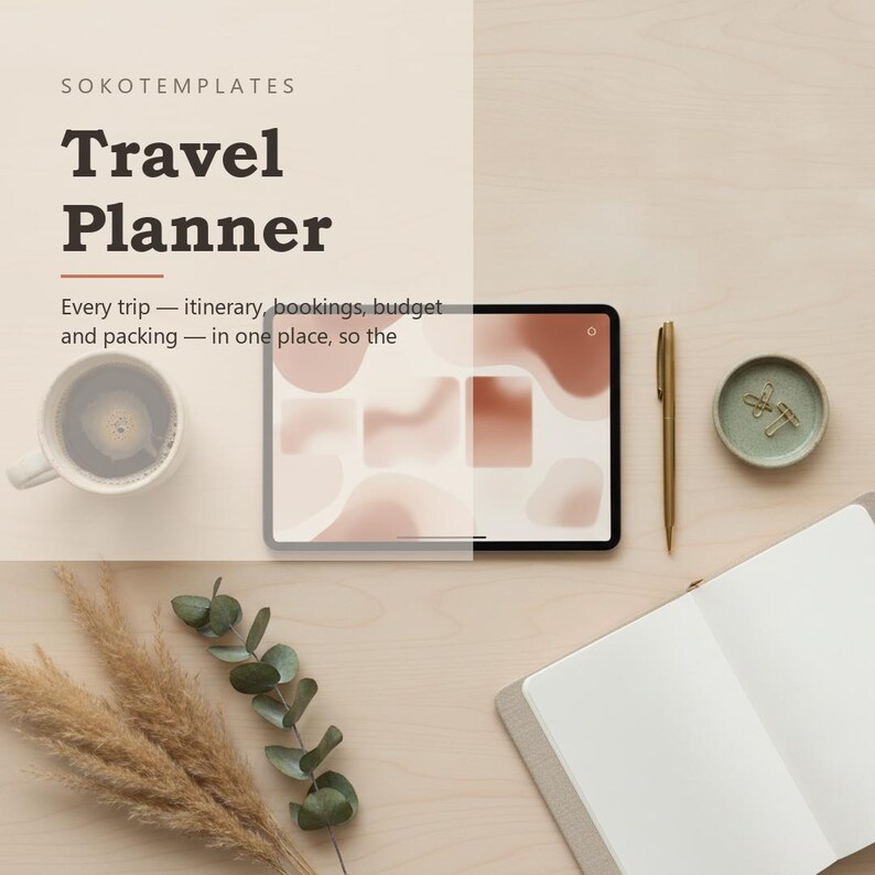 Travel Planner Notion Template – Every trip, itinerary, bookings, budget and packing, in one place image 2