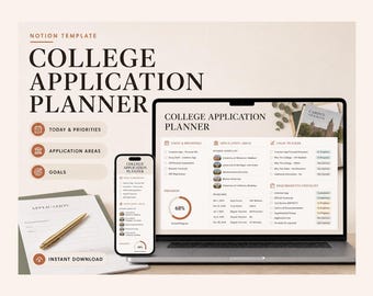 College Application Planner Notion Template – Every school, deadline, essay and recommendation tracked