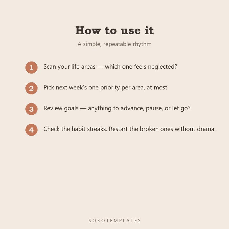 Intentional Life Planner Notion Template – Goals, Habits, Routines (Digital Download) image 5