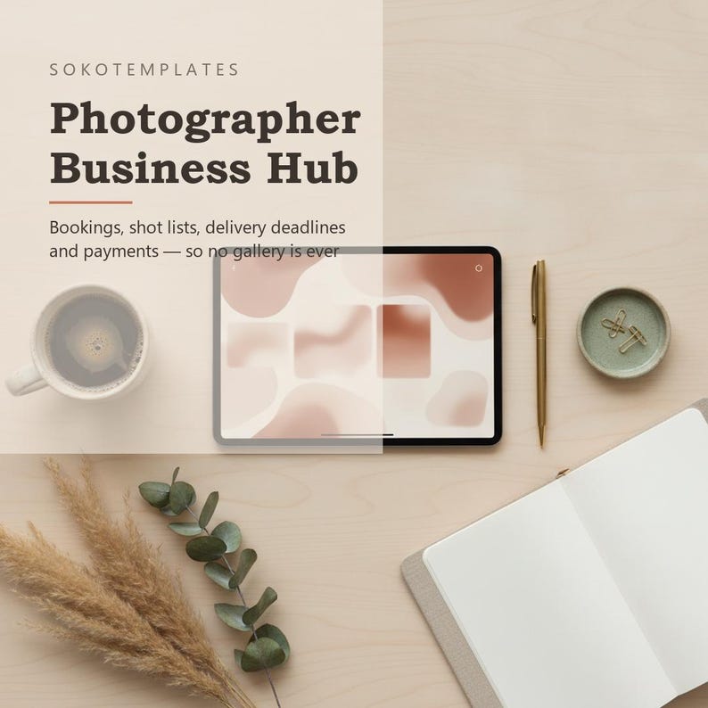 Photographer Business Hub Notion Template – Bookings, shot lists, delivery deadlines and payments image 2