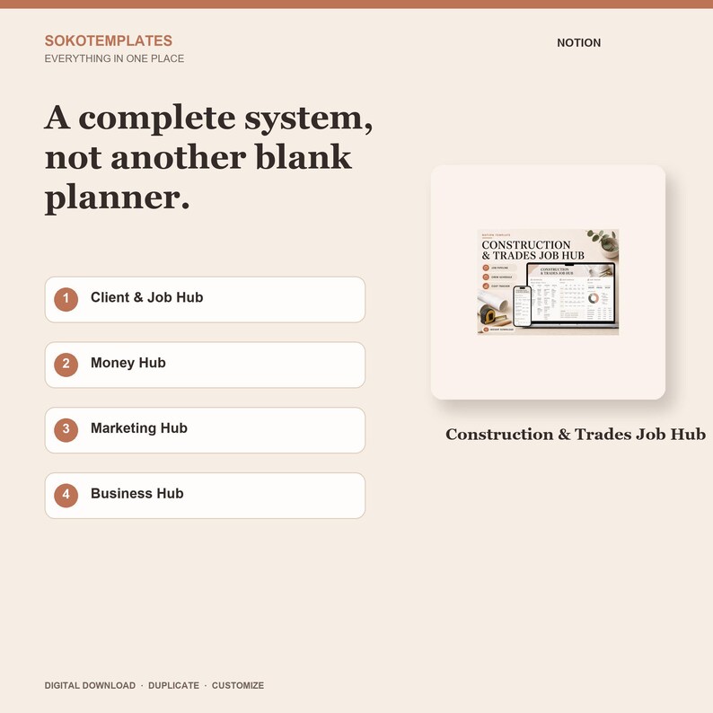 Construction & Trades Job Hub Notion Template – Quotes, jobs, materials and payments tracked properly image 7