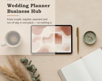 Plantilla de Notion para el centro de negocios de planificación de bodas: toda la información sobre la pareja, los proveedores, los pagos y el cronograma del día, todo en un solo lugar.
