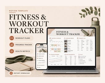 Fitness & Workout Tracker Notion Template – Workouts, progress, measurements and goals in one place