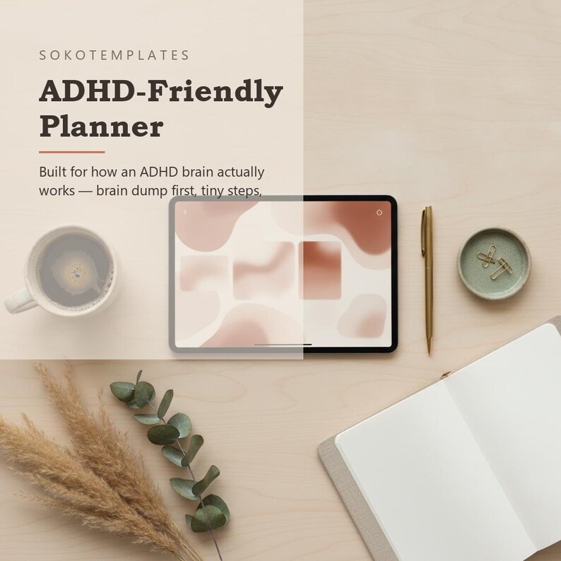Agenda per la gestione delle idee in caso di ADHD: sfogo mentale, aree di interesse, obiettivi (download digitale) immagine 2
