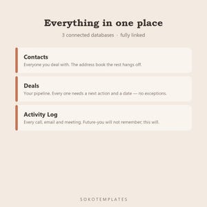 Simple CRM Client Manager Notion Template – Organized Workspace (Digital Download) image 3
