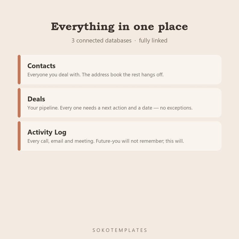 Simple CRM Client Manager Notion Template – Organized Workspace (Digital Download) image 3