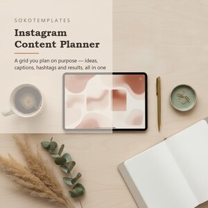 Notion - Planificateur de contenu Instagram : calendrier, idées, légendes (téléchargement numérique) image 2