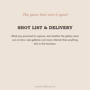 Photographer Business Hub Notion Template – Bookings, shot lists, delivery deadlines and payments image 4