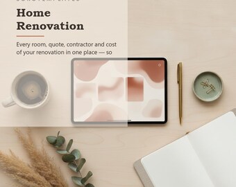 Plantilla de Notion para planificar la reforma de tu hogar: todas las habitaciones, presupuestos, contratistas y costes de tu reforma en un solo lugar.