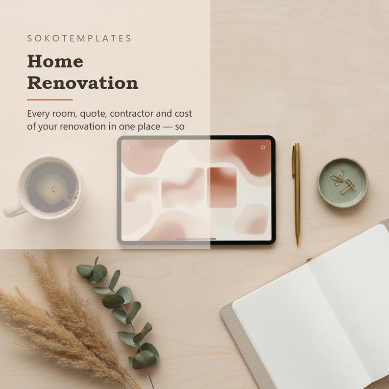 Home Renovation Planner Notion Template – Project, Budget, Contractors (Digital Download) image 2