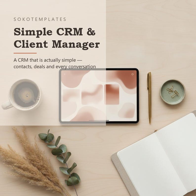 Simple CRM Client Manager Notion Template – Organized Workspace (Digital Download) image 2