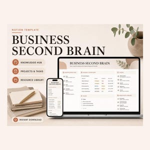 Business Second Brain Notion Template – Organized Workspace (Digital Download)