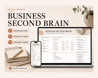 Business Second Brain Notion Template – Organized Workspace (Digital Download)