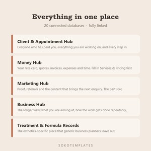 Esthetician Business Hub Notion Template – Clients, treatments, rebookings and takings in one place image 3