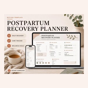 Postpartum Recovery Planner Notion Template – Daily Care, Mood, Appointments (Digital Download)