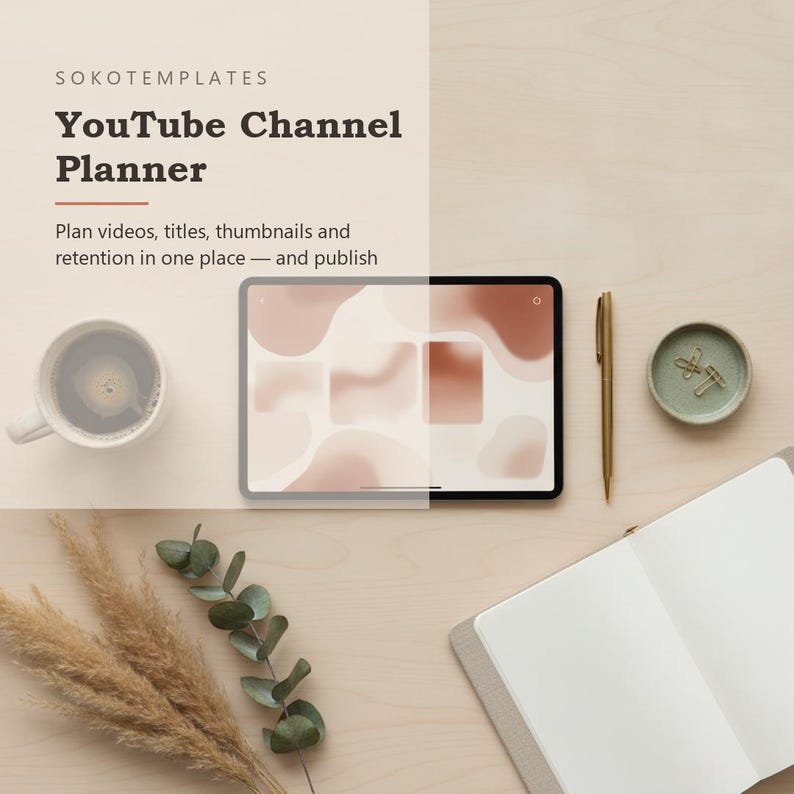 YouTube-kanaalplanner-sjabloon voor Notion – Plan video's, titels, thumbnails en kijkersbehoud op één plek. afbeelding 2
