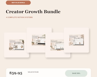 Notion Content Creator Bundle | Instagram, Blog SEO, Newsletter & Content Planner Templates