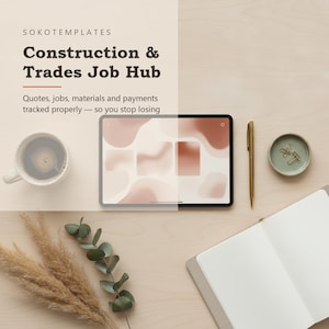 Construction & Trades Job Hub Notion Template – Quotes, jobs, materials and payments tracked properly image 2