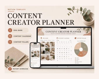 Content Creator Planner Notion Template – Never face a blank page again