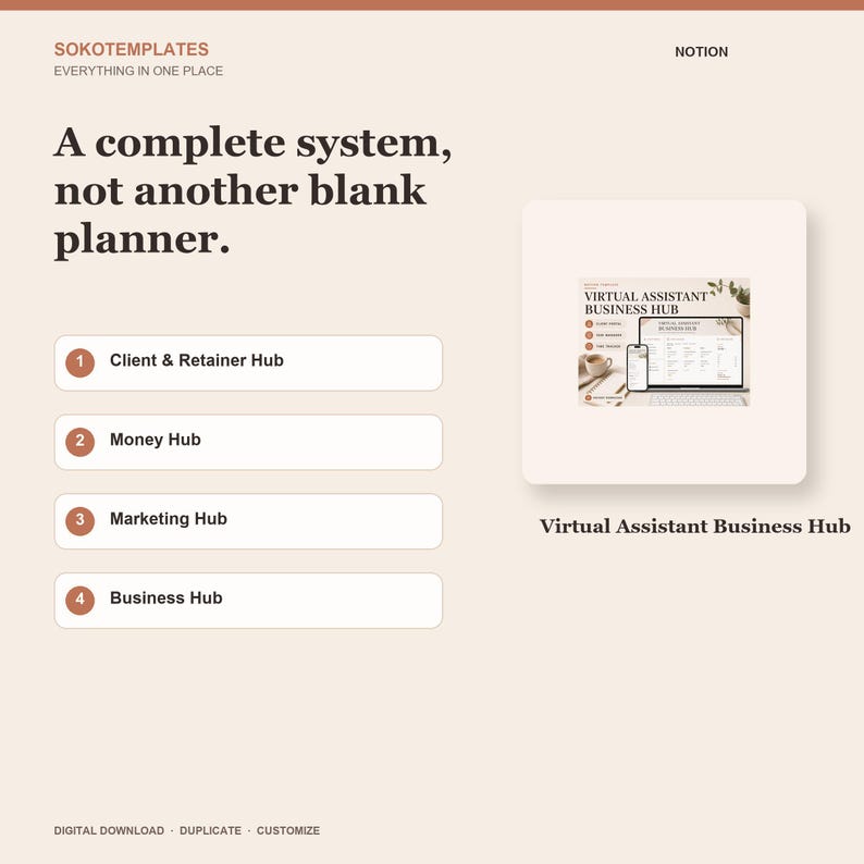 Virtual Assistant Business Hub Notion Template – Track every client's hours, tasks and renewal date image 7