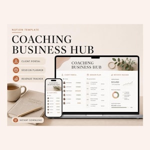 Coaching Business Hub Notion Template – Clients, sessions, packages and renewals in one place image 1