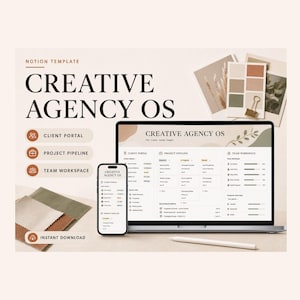 Creative Agency OS Notion Template – Retainers, projects, deliverables and team capacity in one place image 1