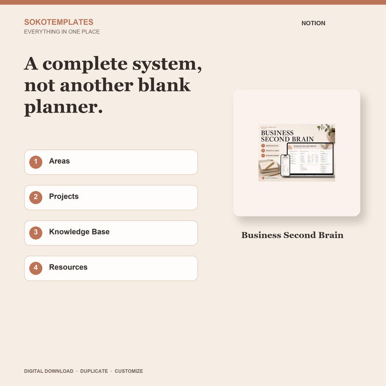 Business Second Brain Notion Template – Organized Workspace (Digital Download) image 7