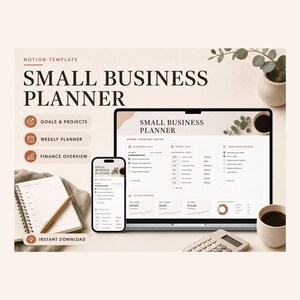 Small Business Planner Notion Template – Run your business from one page, goals, finances