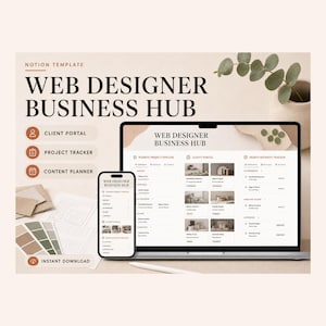 Web Designer Business Hub Notion Template | Client CRM, Projects, Invoices & Site Audit