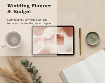 Plantilla de planificación y presupuesto para bodas: todos los proveedores, pagos, invitados y tareas pendientes para tu boda.