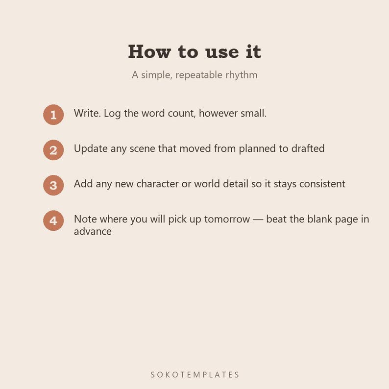 Novel Writing Planner Notion Template – Plot, characters, world and word count in one place image 5
