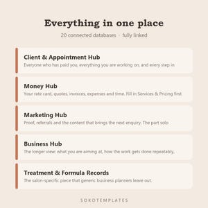Salon & Studio Business Hub Notion Template – Client Bookings, Income Tracker (Digital Download) image 3