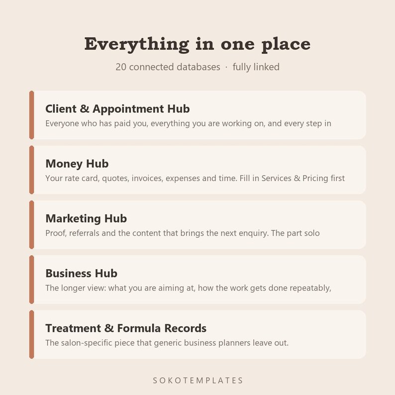 Salon & Studio Business Hub Notion Template – Client Bookings, Income Tracker (Digital Download) image 3