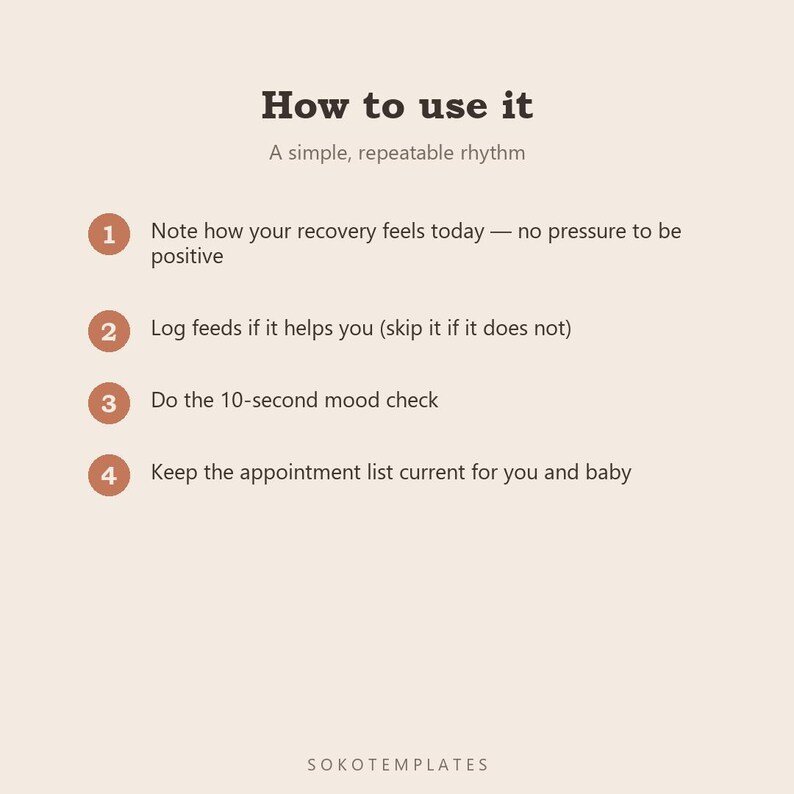 Postpartum Recovery Planner Notion Template – Daily Care, Mood, Appointments (Digital Download) image 5