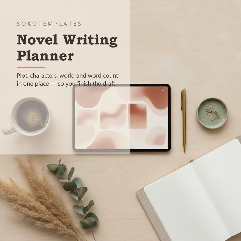 Novel Writing Planner Notion Template – Plot, characters, world and word count in one place image 2