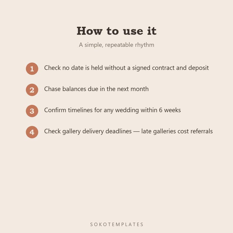 Wedding Photographer Hub Notion Template – Client, Workflow, Shot List Organization image 5