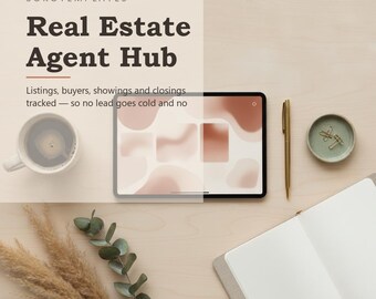 Plantilla de Notion para agentes inmobiliarios: seguimiento de anuncios, compradores, visitas y cierres.