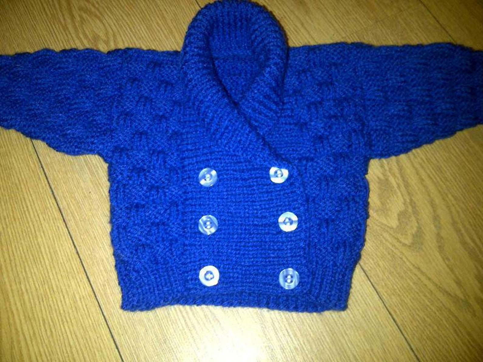 Hand Knitted Baby Boys Navy Blue Double Breasted Cardigan With Etsy UK