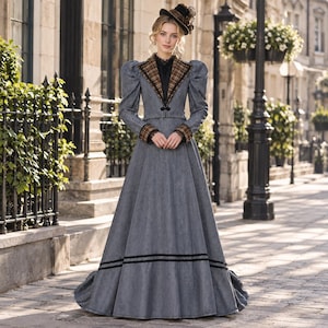 grey gothic dress luxury-dress